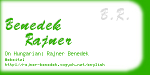 benedek rajner business card